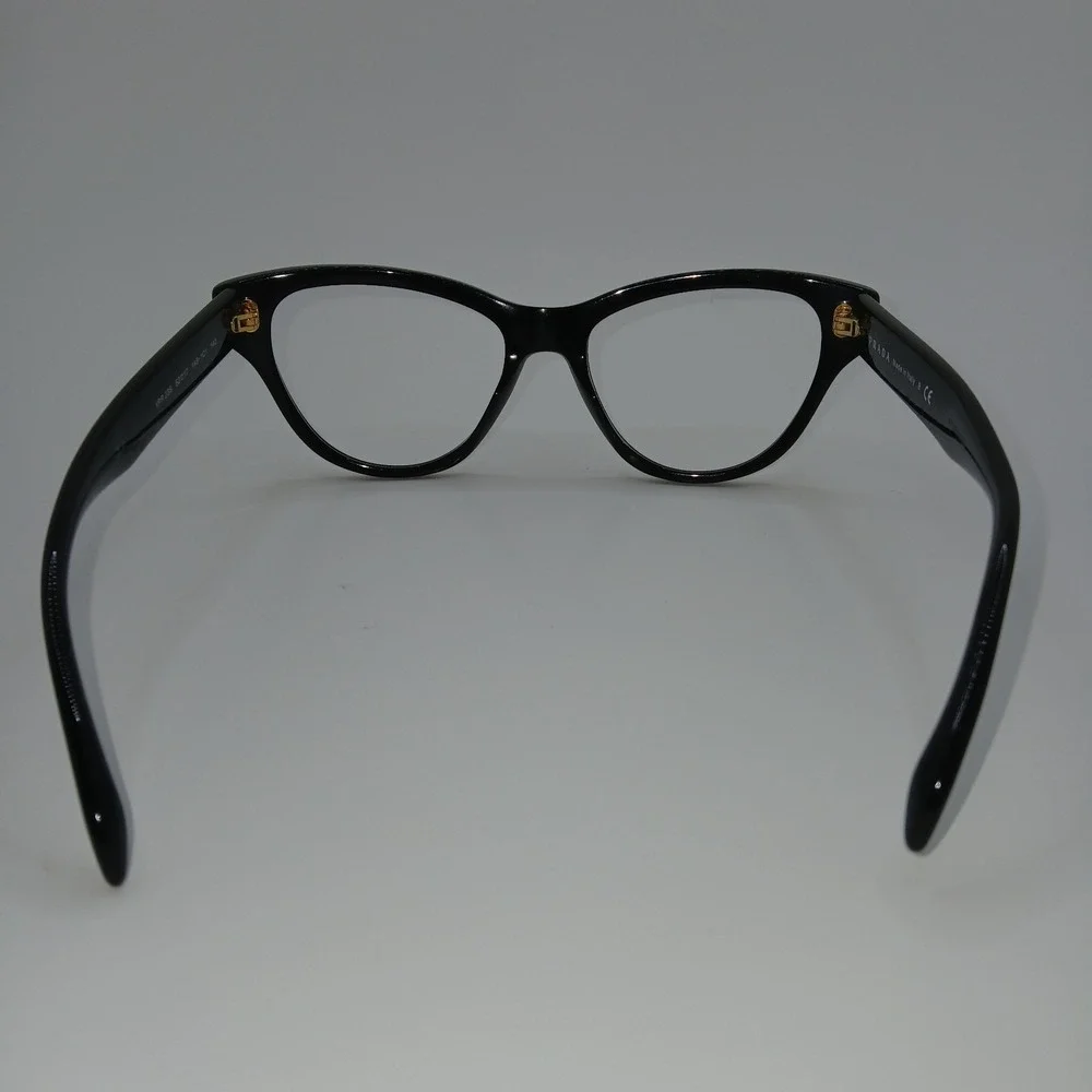 Prada VPR 23S Unisex Eyeglasses Frame Black Cat Eye Full Rim 52-17-140 mm